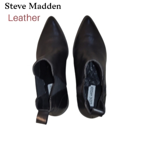 Steve Madden Audience Black Leather Ankle Chelsea Boot Dress Shoe Women Dollz 9 - Picture 5 of 13